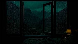 Soothing Night Rain Beyond Bedroom | Peaceful Window Ambience for Relax, Sleep