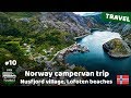 Nusfjord village, Uttakleiv &amp; Haukland beaches, Lofotens from drone. Norway campervan trip #10