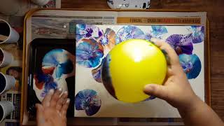 BALLOON SMASH!! l Acrylic Pour l Fluid Painting Techniques