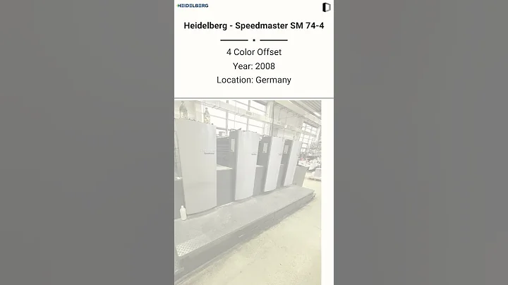 Used Sheet Fed / Offset Machine | Heidelberg - Speedmaster SM 74-4 for SALE @Machinedalal