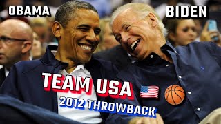 Barack Obama & Joe Biden arrive at Team USA basketball game while “Born in the USA” plays