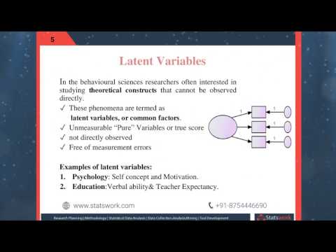 Lecture 2: Latent/Manifest/Observed Variables using in SEM Analysis (www.statswork.com)