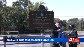 Gold and Blue Star Memorial Markers unveiled at Fort Hawkins