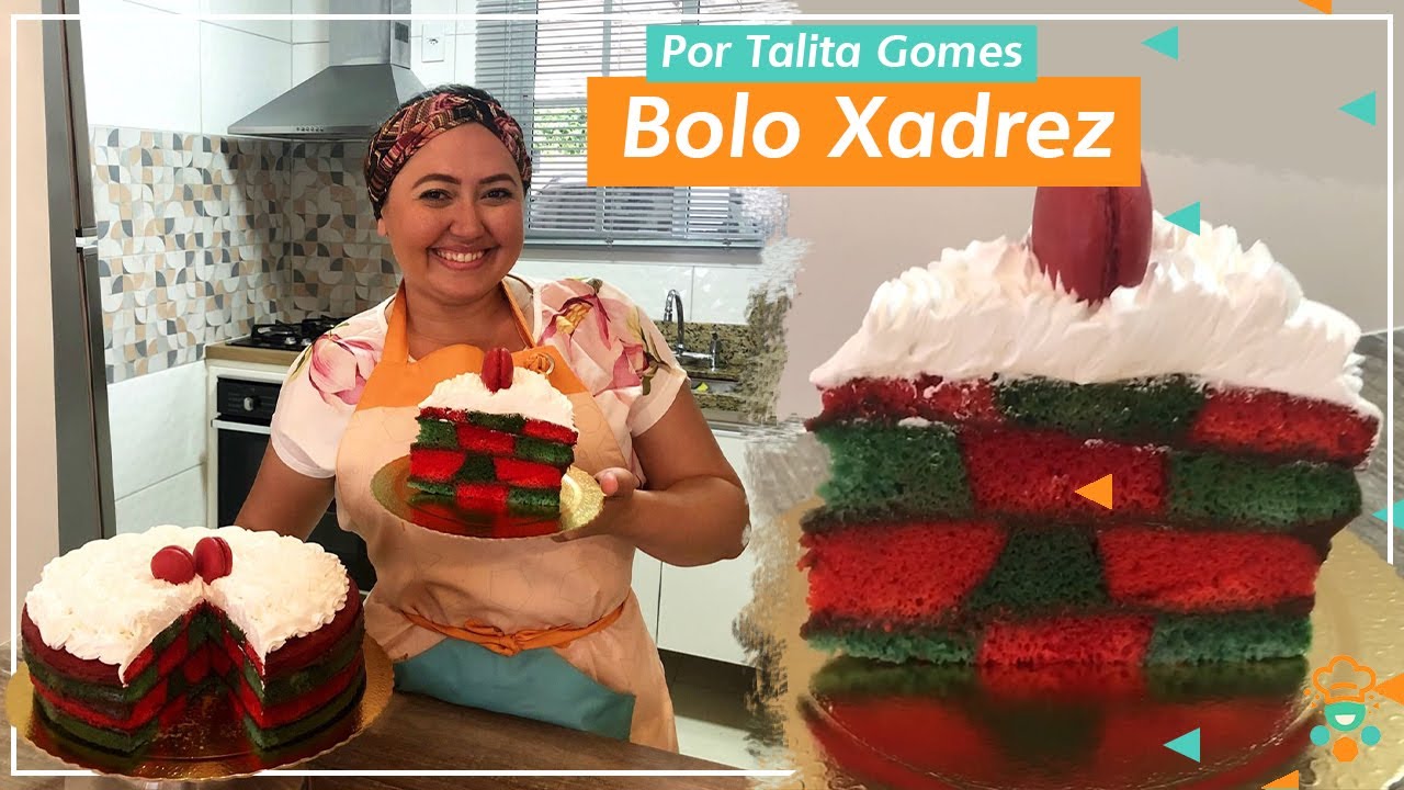 Receita de bolo xadrez para sobremesa criativa em ocasiões especiais. #bolo  #xeque #receita #bolos