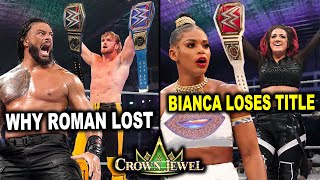 WWE Crown Jewel 2022 ALL LOSERS REVEALED For Every PPV Match - Roman Reigns & Bianca Belair Lose