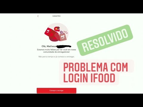 problema com login Ifood para novos entregadores