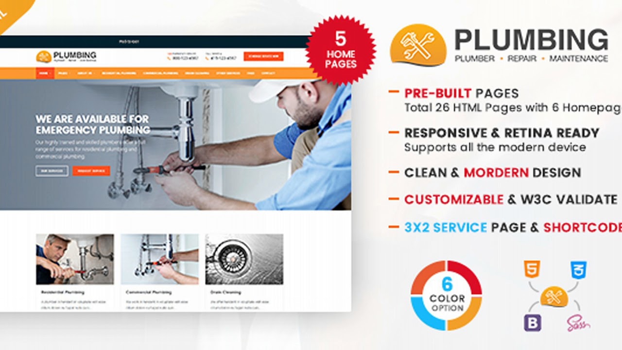 Plumbing - Plumber and Repair Services Template | Themeforest Website Templates and Themes