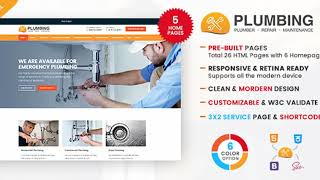 Plumbing - Plumber and Repair Services Template | Themeforest Website Templates and Themes
