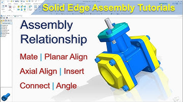 Solid Edge Assembly Tutorials #2 | Assembly Relationship - Mate, Axial Align, Insert, Connect, Angle