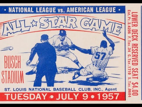 1957 MLB ALL STAR GAME films 7/9/57 Busch Stadium St.Louis 🎥  B&W Color