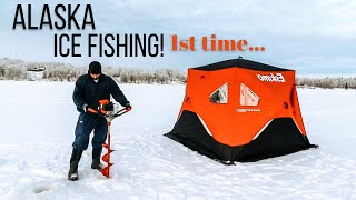 Ice Fishing in ALASKA1st Time!  || Winter Day in the Life + Homemade Holiday Crafts with P!