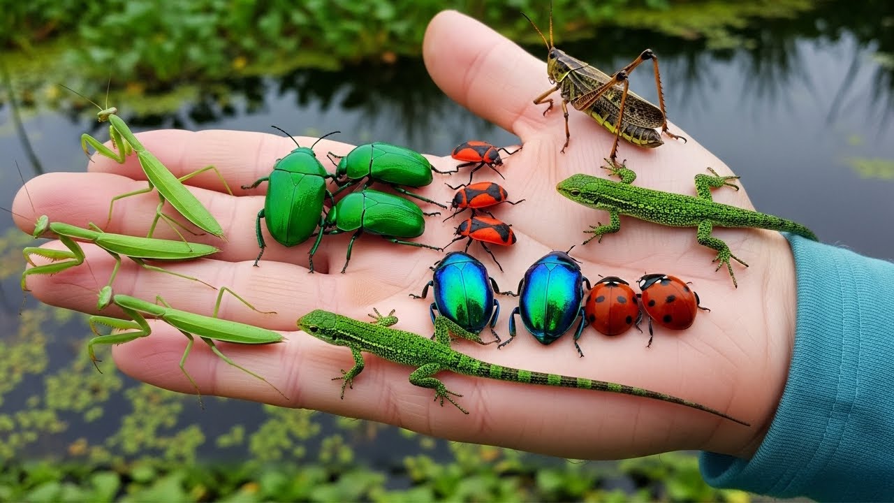 Catcing Insects Catching insects in the countryside, I got lizard, Jewel beetle ...