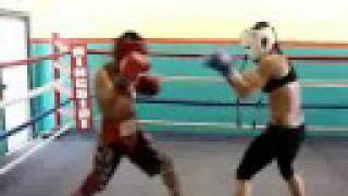 Stacey 'stayLo' Reile sparring Byron Zamora (9/07)