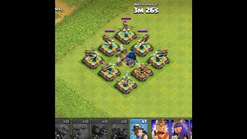 Deadly X-Box Base vs Max Elixir Troops Clash of Clans #shorts