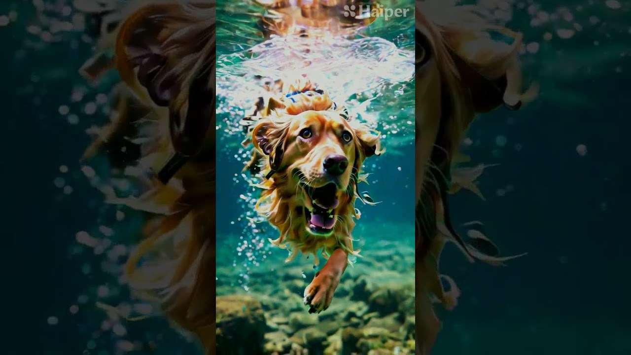 "Submerged Serenity: A Dog's Underwater Adventure" 