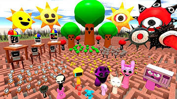 Gigant Mr Sun and Mr Tree Boss Incredibox Sprunki in Maze Gmod ! EP 1