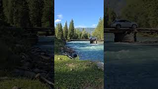 Алтай, деревянный мост через реку Кучерла.