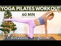 60 min full body yoga pilates workout  for strength  flexibility  christmas special