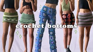 crochet bottoms  | granny square pants & skirt + more skirts!