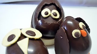 como hacer huevos de chocolate
