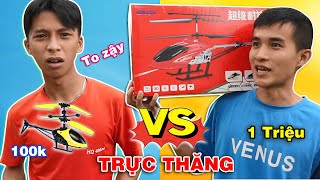 TRỰC THĂNG KHỔNG LỒ 1 Triệu Vs Máy Bay Cảm Ứng 100k - Đồ chơi điều khiển nhà giàu và nhà nghèo!!