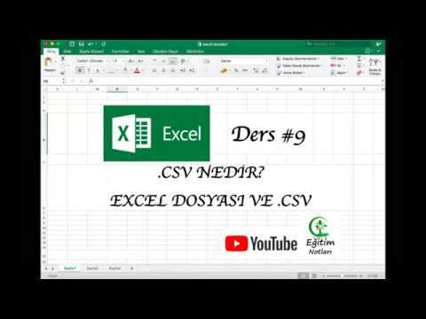 EXCEL DERSLERİ #9 - .CSV NEDİR? EXCEL DOSYASINI .CSV OLARAK KAYDET / AÇ