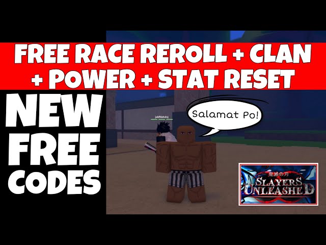 NEW* FREE CODES Slayers Unleashed gives Free Race ReRoll + Free Power  ReRoll + Free Point Reset 