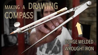 Blacksmithing - Making a drawing compass (forgewelding and failure)