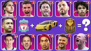 Guess the car,song,club of the greatest football players,Ronaldo,Messi,Neymar