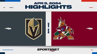 NHL Highlights | Golden Knights vs. Coyotes - April 5, 2024