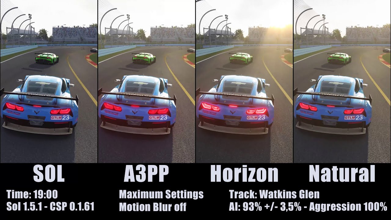 Assetto Corsa - Direct Comparsion Post Processing Filters - YouTube