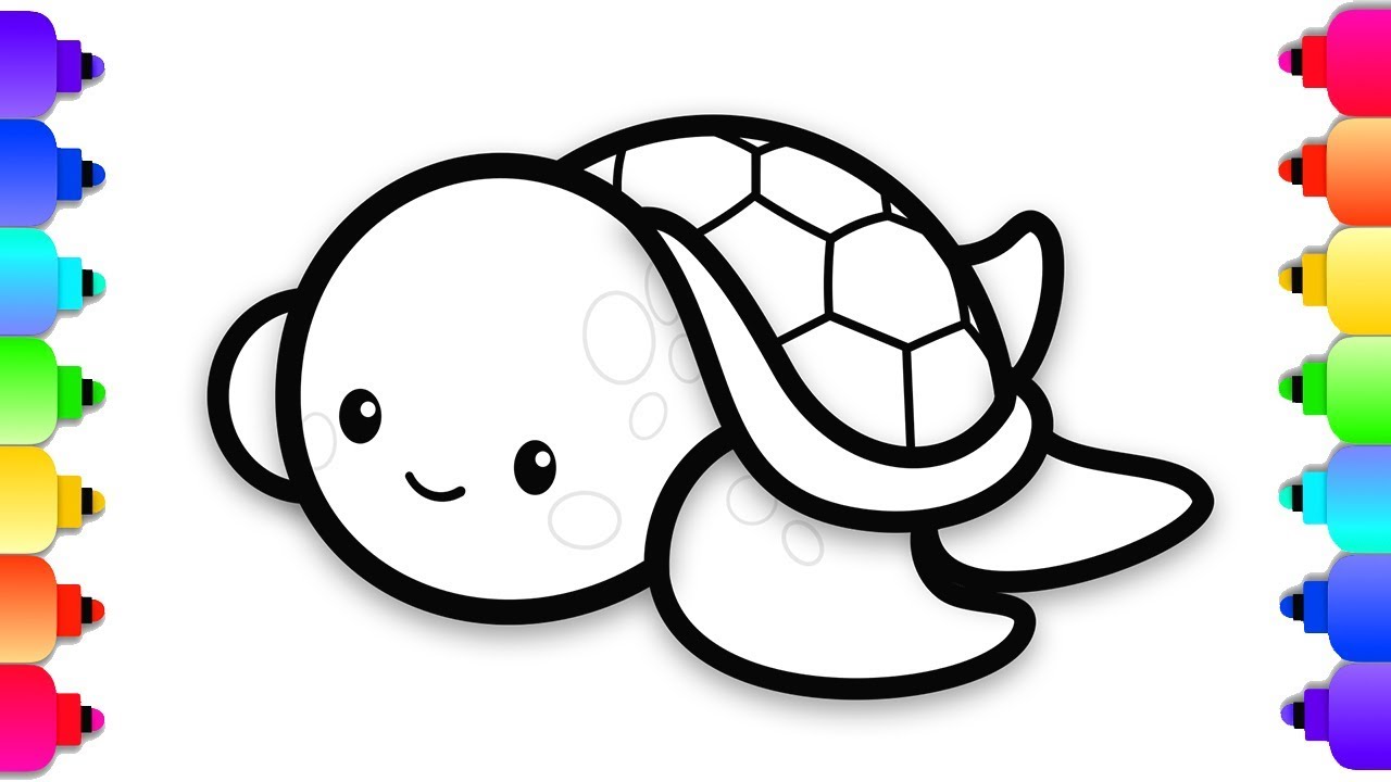 How to Draw a Baby Sea Turtle Easy Step By Step for Kids