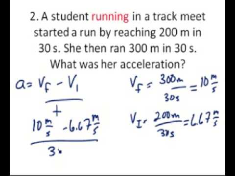 acceleration problem solving with answers