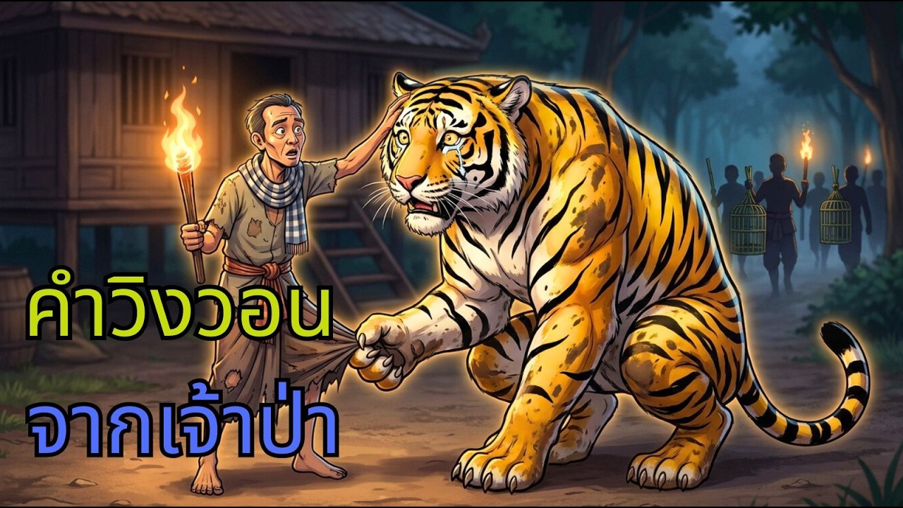 เสือแม่หัวใจสลาย เมื่อเห็นลูกถูกพาไป จึงขอพึ่งคู่ผัวเมียยากไร้|  นิทานพื้นบ้าน, ตำนาน, เรื่องเล่าI