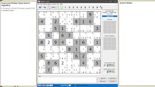 dxSudoku #102 Improved Hidden Triple Search Algorithm