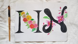  WATERCOLOR FLORAL INITIALS 3 WAYS | Painting Floral Letters(MONOGRAMS 2020) 