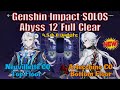 Spiral abyss 12 solos 4546  neuvillette c0 top  arlecchino c0 bottom  genshin impact