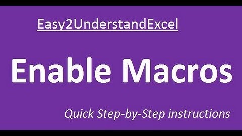 Excel 2007 Tutorial Enable Macros (Quick Instructions)