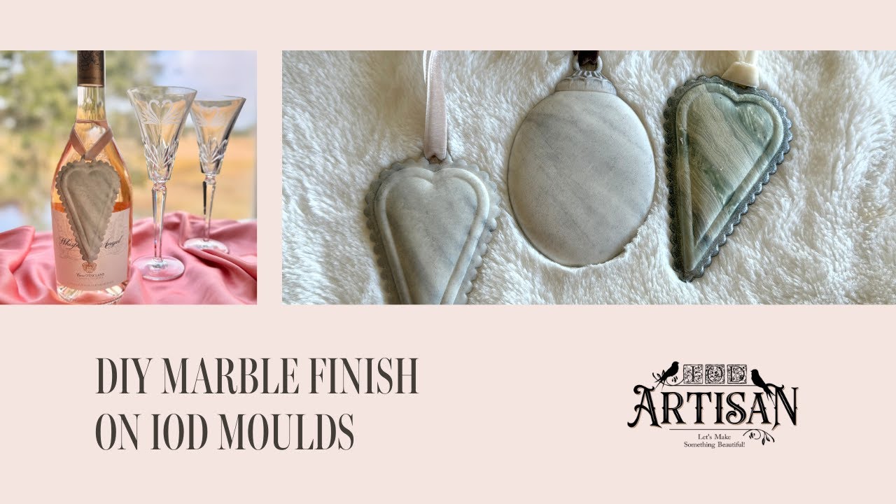 Marble Paint Technique on Handmade Valentine's