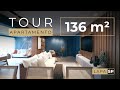 TOUR EM UM APARTAMENTO DE 136 m² QUE EXALA ELEGÂNCIA E REQUINTE