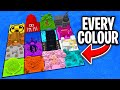 I built a base for every colour in minecraft hardcore