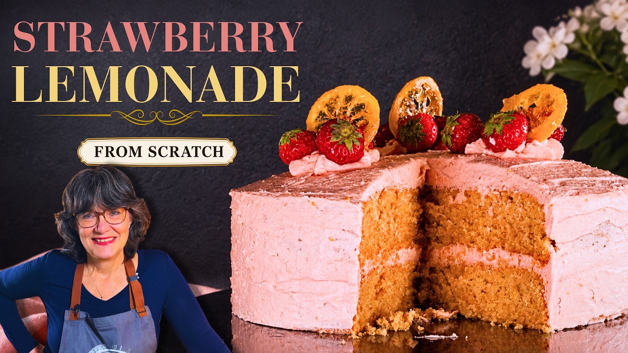 Blended Flavor in BOTH the Cake and Frosting!  A True Strawberry Lemonade Cake