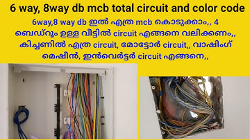6way 8way db mcb total circuit and color code ac power circuit#i love god