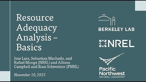 Resource Adequacy Analysis – Basics