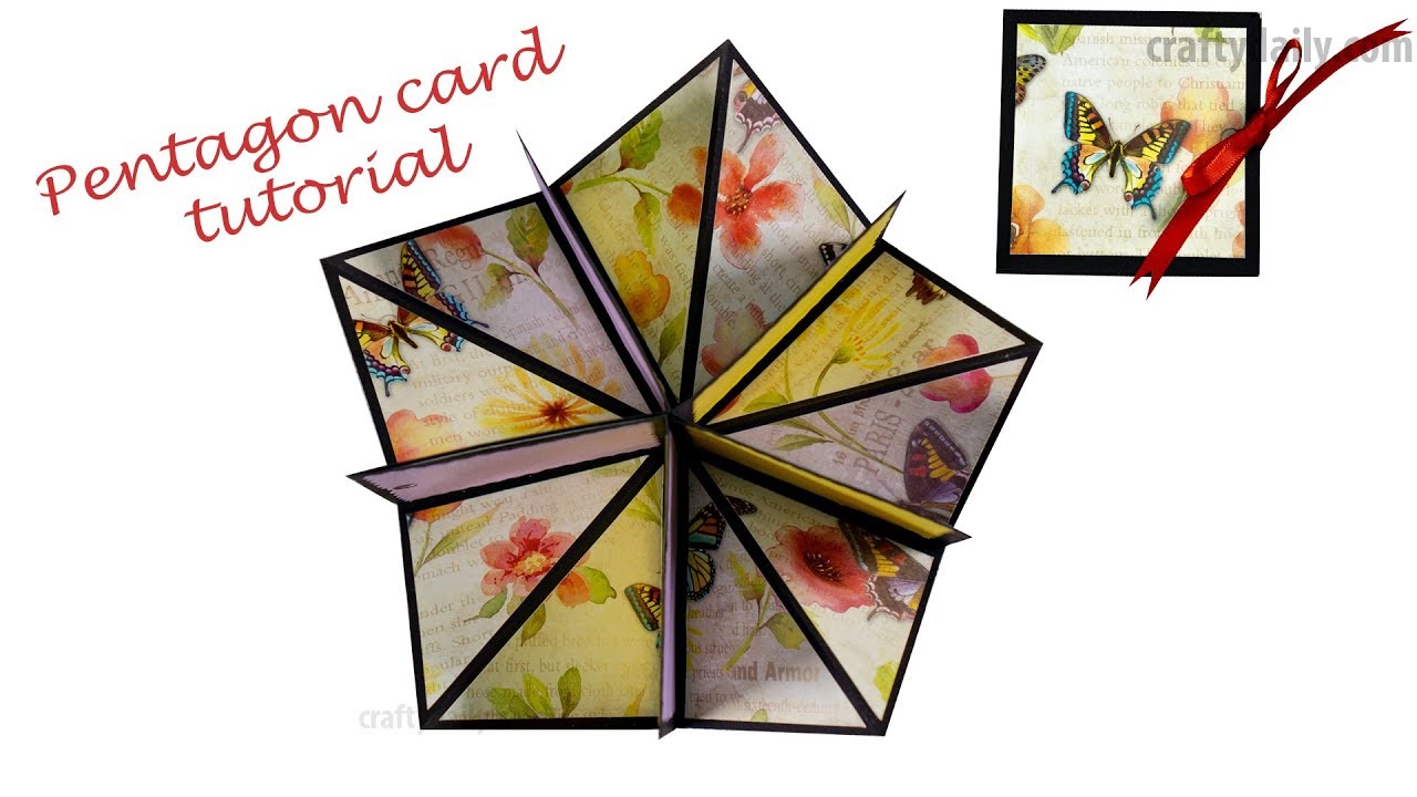 Pentagon pop up love card | Love card ideas | Decorating scrapbook and love box