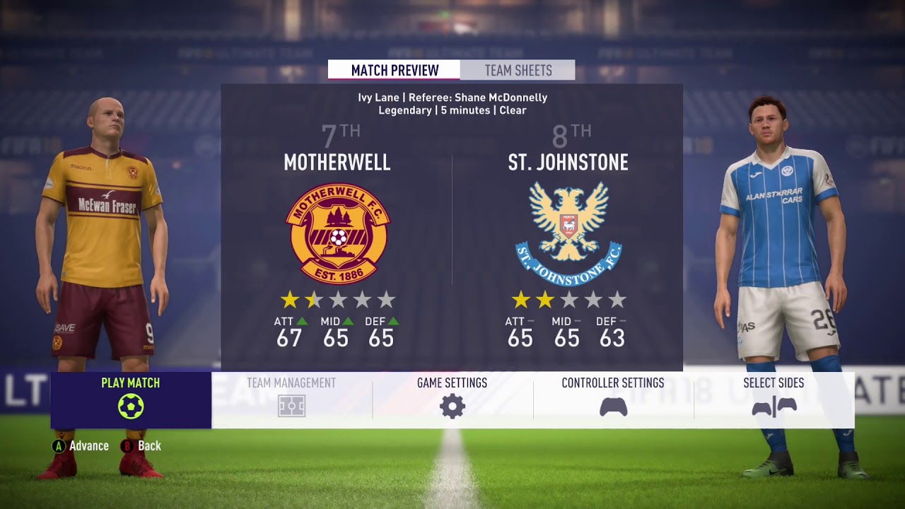 Motherwell v St Johnstone in the SPFL Premiership on FIFA 5/5/18 - YouTube