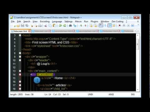 HTML and CSS assignments