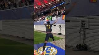 Vinicius Jnr giving his shirt away to a fan 🤩 #vinicius #viniciusjr #realmadrid #rmfc #football