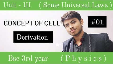 some universal law | concept of cells | unit lll | statistical physics | #01 bsc 3rd year #physics |