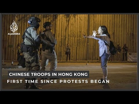 Chinese soldiers on Hong Kong streets for first time since protests began